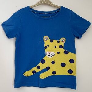 Mini Boden Tee Shirt with Yellow Leopard Wrap Around Design